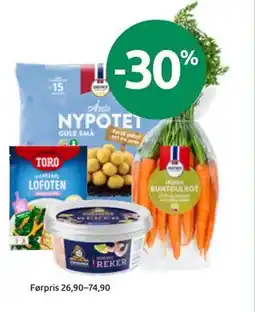 Joker Nypotet, Fiskesaus, Reker, Buntgulrot tilbud