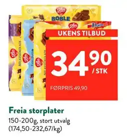 Jacobs Freia storplater tilbud