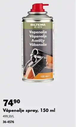 Biltema Biltema Våpenolje spray tilbud
