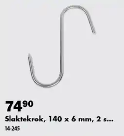 Biltema Slaktekrok, 140 x 6 mm, 2 stk tilbud