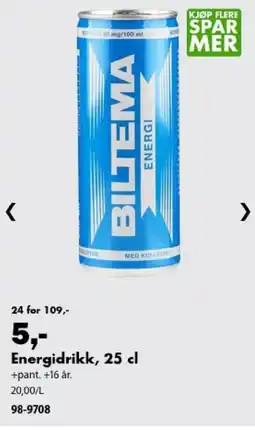 Biltema Biltema energidrikk tilbud