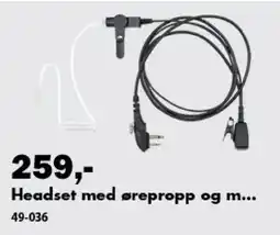 Biltema Headset med ørepropp og m... tilbud