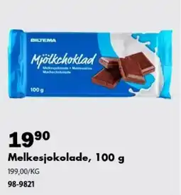 Biltema Biltema melkesjokolade tilbud