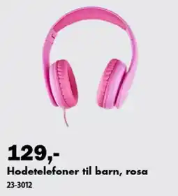 Biltema Hodetelefoner til barn, rosa tilbud