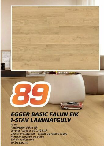 Coop Byggmix Egger basic falun eik 1-stav laminatgulv tilbud