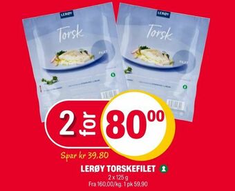 Coop Extra Lerøy torskefilet tilbud
