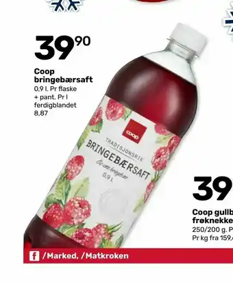 Coop Marked Coop bringebærsaft tilbud