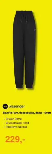 XXL Sport Slazenger Slaz Flc Pant, fleecebukse, dame - Svart tilbud