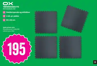 Sport Outlet Ox treningsmatte tilbud