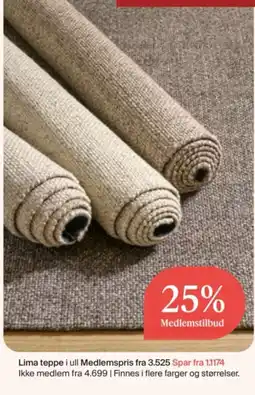 Møbelringen Lima teppe i ull tilbud