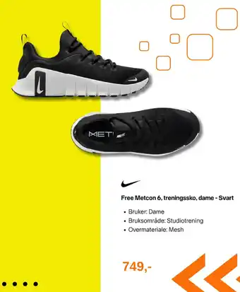 Nike Free Metcon 6, treningsko, dame - Svart