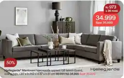 Møbelringen Hjellegjerde Mantovani hjørnesofa oppsett GB tekstil Guard tilbud