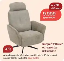Møbelringen Holms Atlas lenestol tilbud