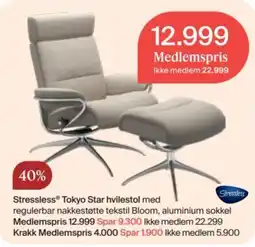 Møbelringen Stressless Tokyo Star hvilestol tilbud