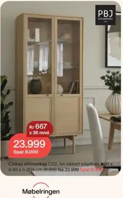 Møbelringen Pbj designhouse civitas vitrineskap c02 tilbud