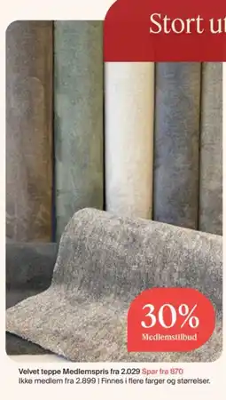 Møbelringen Velvet teppe tilbud