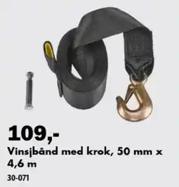 Biltema Vinsjbånd med krok tilbud