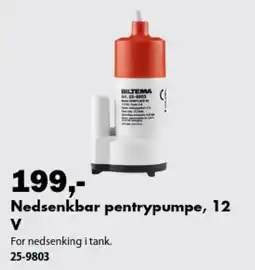Biltema Biltema nedsenkbar pentrypumpe tilbud