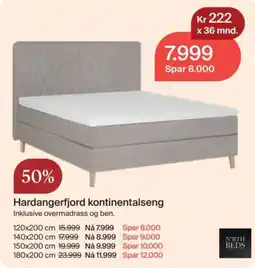 Møbelringen North Beds Hardangerfjord kontinentalseng tilbud