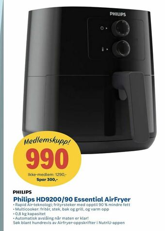 Coop Obs Philips HD9200/90 Essential AirFryer tilbud