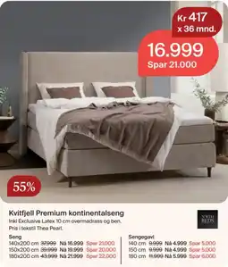 Møbelringen North Beds Kvittfjell Premium kontinentalseng tilbud