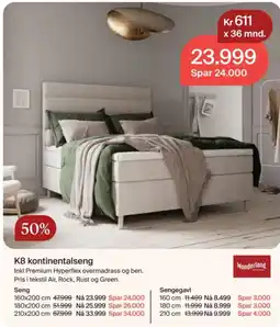 Møbelringen Wonderland K8 kontinentalseng tilbud