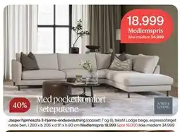 Møbelringen Jasper hjørnesofa 3-hjørne-endeavslutning tilbud