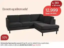 Møbelringen Vimmerby hjørnesofa tilbud