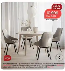 Møbelringen Filippa spisebord tilbud