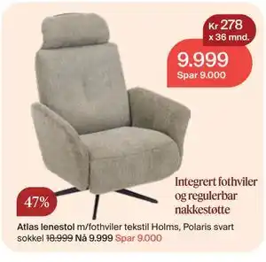 Møbelringen Atlas lenestol tilbud