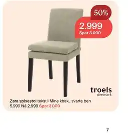 Møbelringen Zara spisestol tilbud