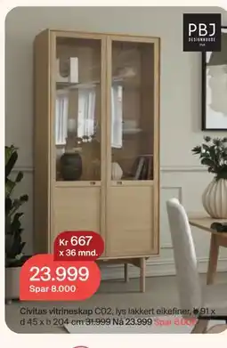 Møbelringen Civitas vitrineskap tilbud