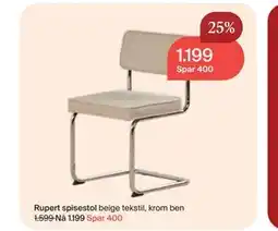 Møbelringen Rupert spisestol tilbud