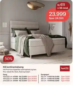 Møbelringen K8 kontinentalseng tilbud