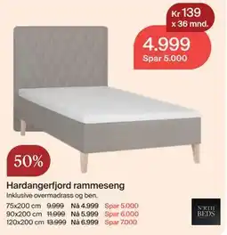 Møbelringen Hardangerfjord rammeseng tilbud