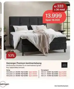 Møbelringen Geiranger Premium kontinentalseng tilbud