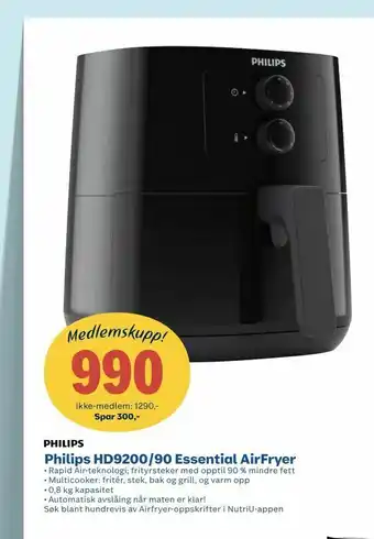 Coop Obs Philips HD9200/90 Essential AirFryer tilbud