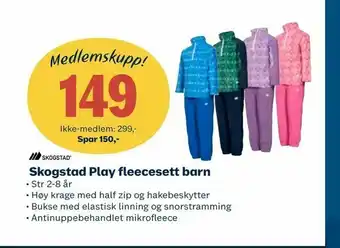 Coop Obs Skogstad Play fleecesett barn tilbud
