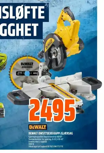 Obs Bygg Dewalt dws773exb kapp-/gjærsag tilbud