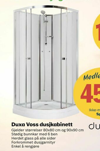 Coop Byggmix Duxa Voss dusjkabinett tilbud