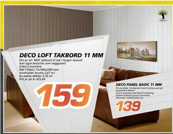 Coop Byggmix Deco loft takbord 11 mm tilbud