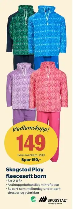 Coop Extra Skogstad Play fleecesett barn tilbud