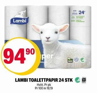 Coop Extra Lambi toalettpapir 24 stk tilbud