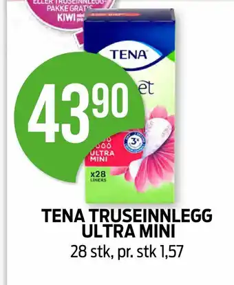 Kiwi Tena truseinnlegg ultra mini tilbud
