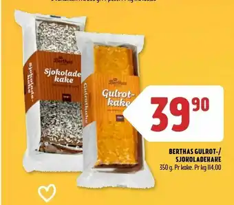 Coop Prix Berthas gulrot-/ sjokoladekake tilbud