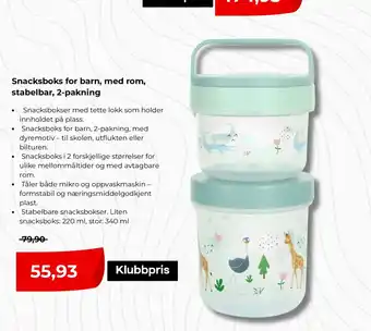 Snacksboks for barn