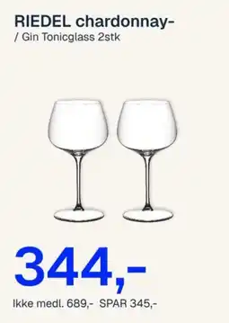 Jernia Riedel chardonnay- / Gin Tonicglass tilbud