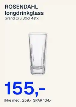 Jernia Rosendahl longdrinkglass Grand Cru tilbud