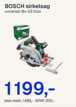 Jernia Bosch sirkelsag universal 18v-53 solo tilbud