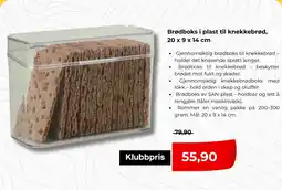 Clas Ohlson Brødboks i plast til knekkebrød tilbud